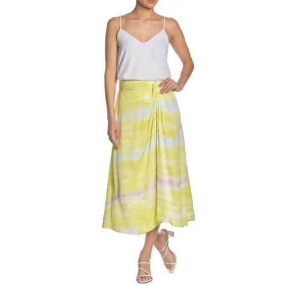 Young Fabulous & Broke Satin Tie-Dye Savanna Twist Midi Skirt - Picture 8 of 14
